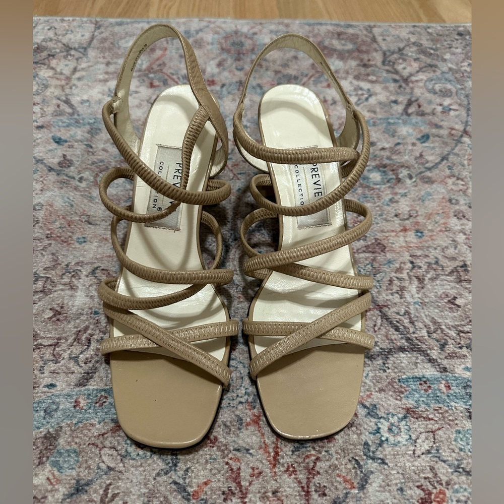 Preview Collection Beige Strappy Heels for Women
